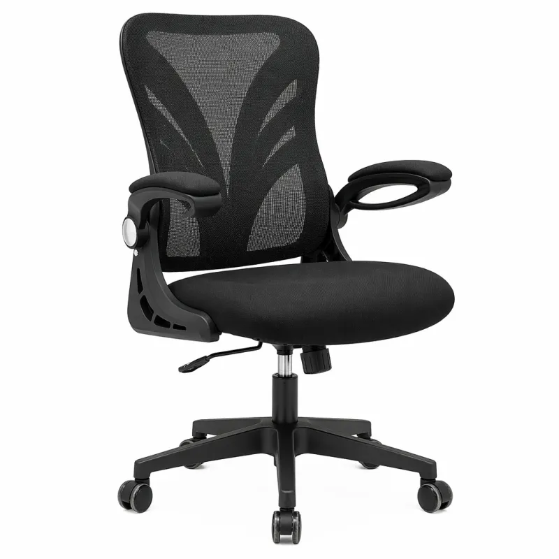 Silla de Oficina Ergonómica Premium con Respaldo en "Y" y Apoyabrazos Plegables