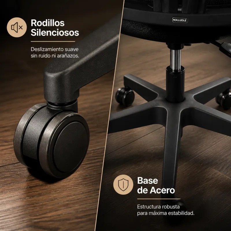 Silla de Oficina Ergonómica Premium con Respaldo en "Y" y Apoyabrazos Plegables