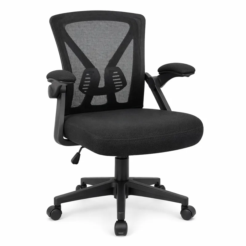 Silla de Oficina Ergonómica con Reposabrazos Abatibles y Soporte Lumbar Dinámico