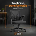 Silla de Oficina Ergonómica con Reposabrazos Abatibles y Soporte Lumbar Dinámico