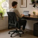 Silla de Oficina Ergonómica con Reposabrazos Abatibles y Soporte Lumbar Dinámico