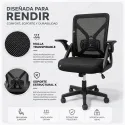 Silla de Escritorio Ergonómica Minimalista con Brazos Abatibles y Malla Premium