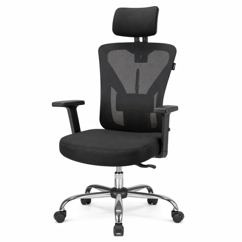 Silla de Escritorio Ergonómica con Respaldo de Malla y Soporte Lumbar