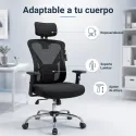 Silla de Escritorio Ergonómica con Respaldo de Malla y Soporte Lumbar