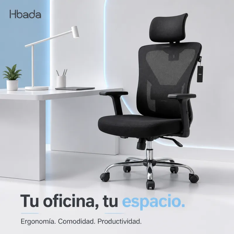 Silla de Escritorio Ergonómica con Respaldo de Malla y Soporte Lumbar