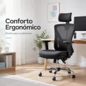 Silla de Escritorio Ergonómica con Respaldo de Malla y Soporte Lumbar