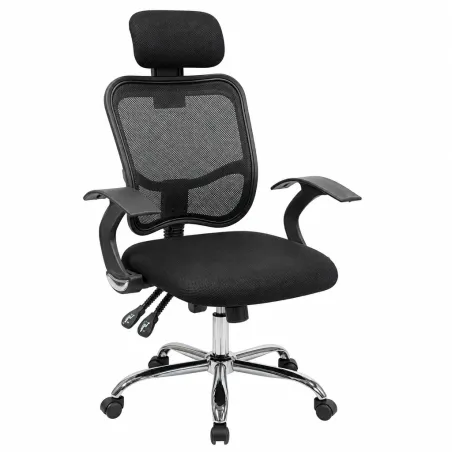 Silla de Escritorio Económica con Respaldo de Malla y Reposabrazos Fijos