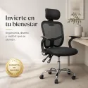 Silla de Escritorio Económica con Respaldo de Malla y Reposabrazos Fijos