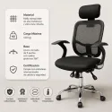 Silla de Escritorio Económica con Respaldo de Malla y Reposabrazos Fijos