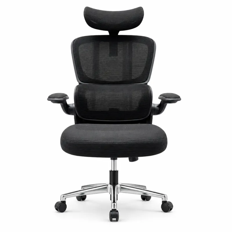 Silla de Oficina Ergonómica de Malla Transpirable con Soporte Lumbar Ajustable