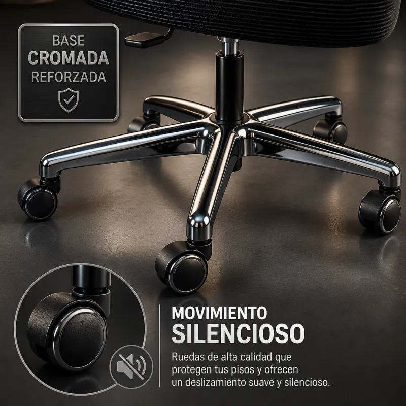 Silla de Oficina Ergonómica de Malla Transpirable con Soporte Lumbar Ajustable