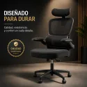 Silla de Oficina Ergonómica de Malla Transpirable con Soporte Lumbar Ajustable
