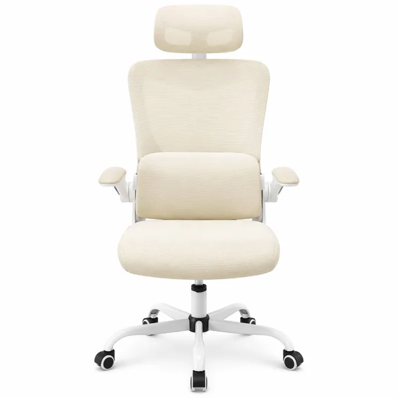 Silla de Oficina Ergonómica Transpirable con Soporte Lumbar y Reposabrazos Abatibles