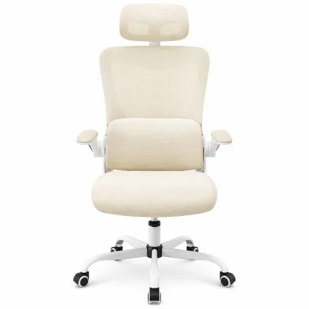 Silla de Oficina Ergonómica Transpirable con Soporte Lumbar y Reposabrazos Abatibles