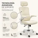 Silla de Oficina Ergonómica Transpirable con Soporte Lumbar y Reposabrazos Abatibles