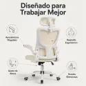 Silla de Oficina Ergonómica Transpirable con Soporte Lumbar y Reposabrazos Abatibles