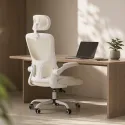 Silla de Oficina Ergonómica Transpirable con Soporte Lumbar y Reposabrazos Abatibles