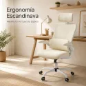 Silla de Oficina Ergonómica Transpirable con Soporte Lumbar y Reposabrazos Abatibles