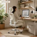 Silla de Oficina Ergonómica Transpirable con Soporte Lumbar y Reposabrazos Abatibles