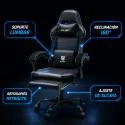 Silla Gaming Profesional GLORY Ergonómica Reclinable 180° con Reposapiés Retráctil