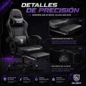 Silla Gaming Profesional GLORY Ergonómica Reclinable 180° con Reposapiés Retráctil