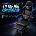 Silla Gaming Profesional GLORY Ergonómica Reclinable 180° con Reposapiés Retráctil