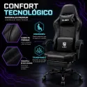 Silla Gaming Profesional GLORY Ergonómica Reclinable 180° con Reposapiés Retráctil