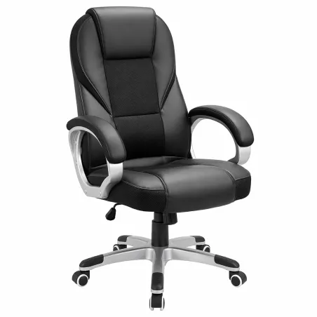 Silla de Oficina Ejecutiva Ergonómica Transpirable con Soporte Lumbar y Base Metálica