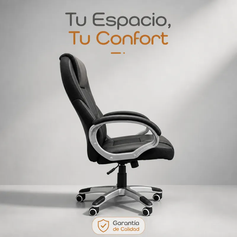 Silla de Oficina Ejecutiva Ergonómica Transpirable con Soporte Lumbar y Base Metálica