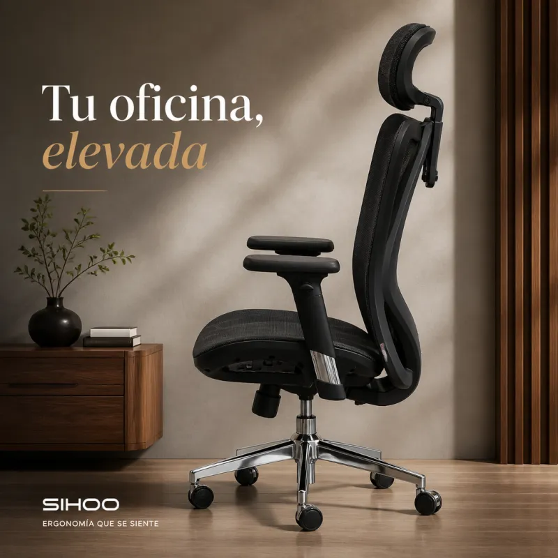 Silla de Oficina Ergonómica de Malla Transpirable Sihoo con Soporte Lumbar Dinámico