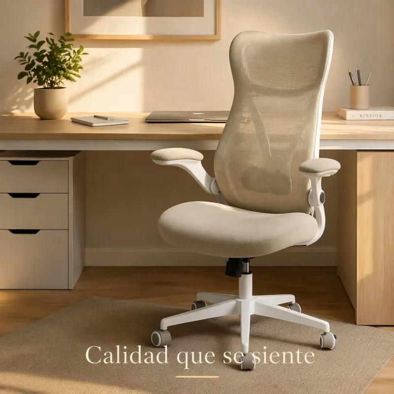 Silla de Oficina Ergonómica Minimalista Nórdica con Soporte Lumbar en Y