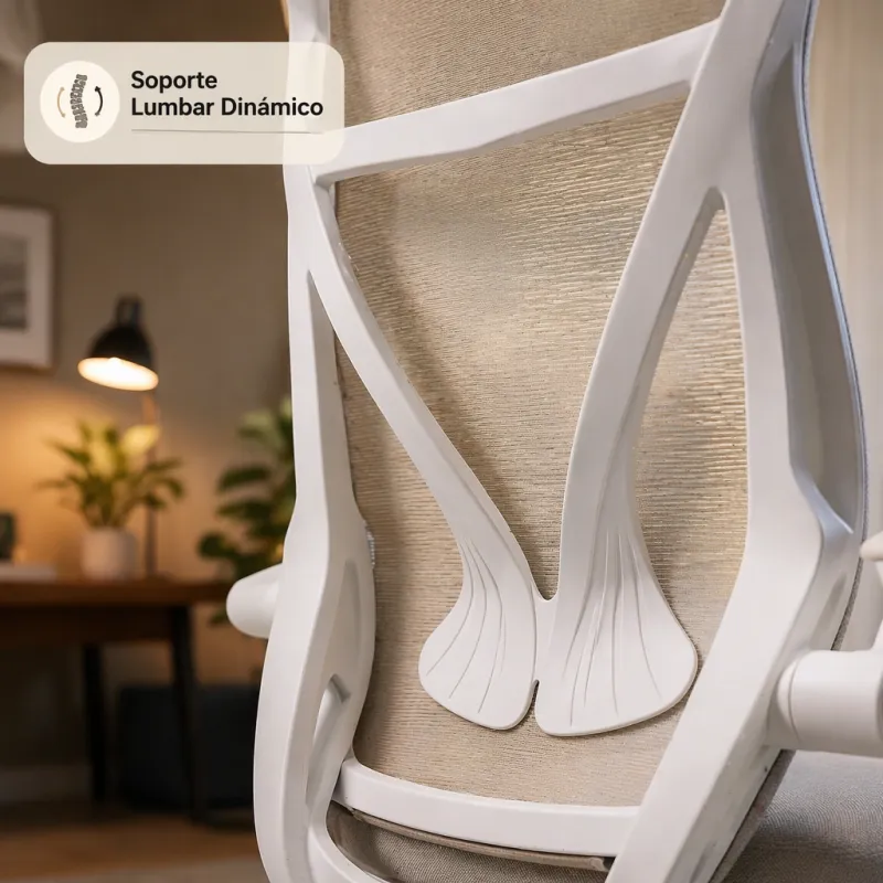 Silla de Oficina Ergonómica Minimalista Nórdica con Soporte Lumbar en Y