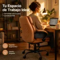 Silla de Oficina Ergonómica Ejecutiva con Soporte Lumbar y Acabado en Cuero Sintético Premium