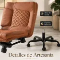 Silla de Oficina Ergonómica Ejecutiva con Soporte Lumbar y Acabado en Cuero Sintético Premium