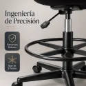 Silla de Oficina Ergonómica Alta con Reposapiés Circular y Malla Transpirable