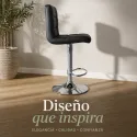 Taburete de Bar Elegante y Ergonómico Ajustable en Piel Sintética