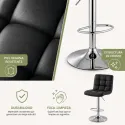 Taburete de Bar Elegante y Ergonómico Ajustable en Piel Sintética