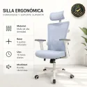 Silla de Escritorio Ergonómica con Respaldo de Malla y Cabecero Ajustable