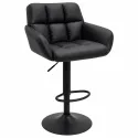 Taburete de Bar Ergonómico Ajustable en Piel Sintética Premium