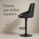 Taburete de Bar Ergonómico Ajustable en Piel Sintética Premium