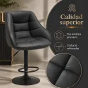 Taburete de Bar Ergonómico Ajustable en Piel Sintética Premium