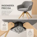 Silla de Escritorio Giratoria Nórdica de Madera Maciza y Tejido Premium