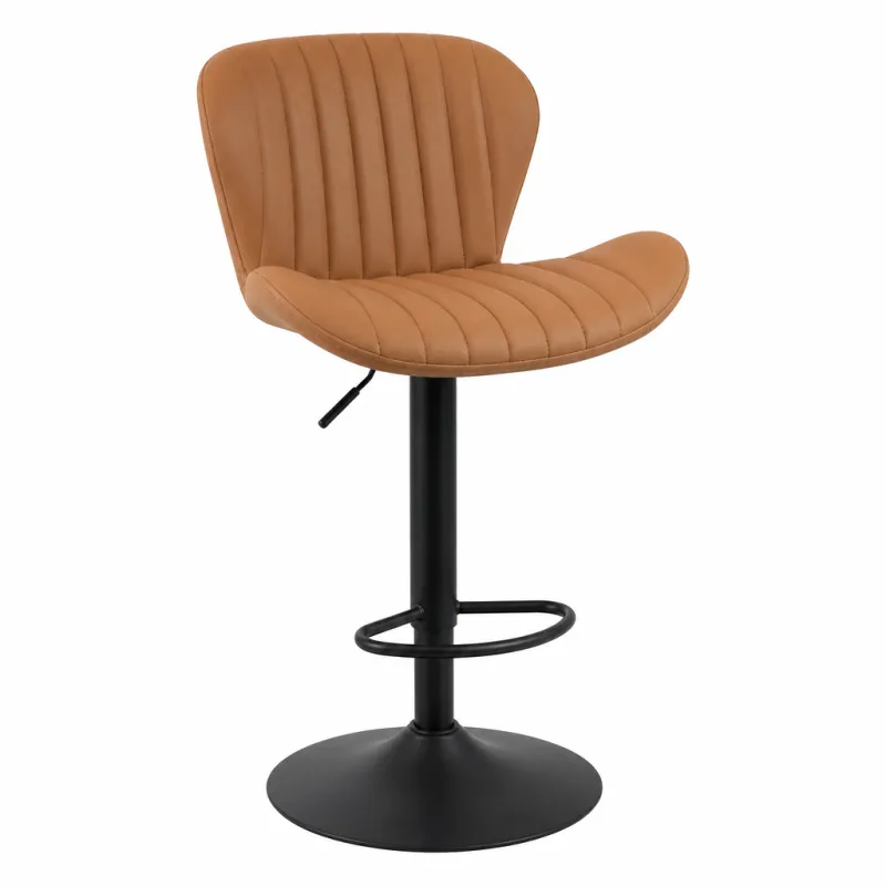 Taburete de Bar Ergonómico Giratorio con Respaldo y Altura Ajustable