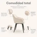 Silla de Comedor Nórdica Ergonómica en Terciopelo Premium