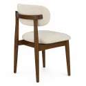 Silla de Comedor Ergonómica en Madera de Nogal y Tejido Premium