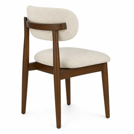 Silla de Comedor Ergonómica en Madera de Nogal y Tejido Premium