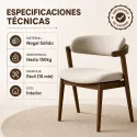 Silla de Comedor Ergonómica en Madera de Nogal y Tejido Premium