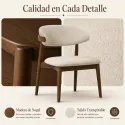 Silla de Comedor Ergonómica en Madera de Nogal y Tejido Premium