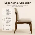 Silla de Comedor Ergonómica en Madera de Nogal y Tejido Premium