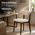 Silla de Comedor Ergonómica en Madera de Nogal y Tejido Premium